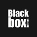 Blackboxtrees logga, vit text med svart bakgrund